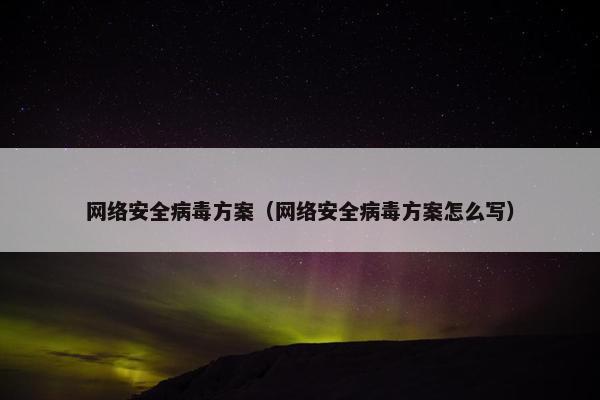 网络安全病毒方案（网络安全病毒方案怎么写）