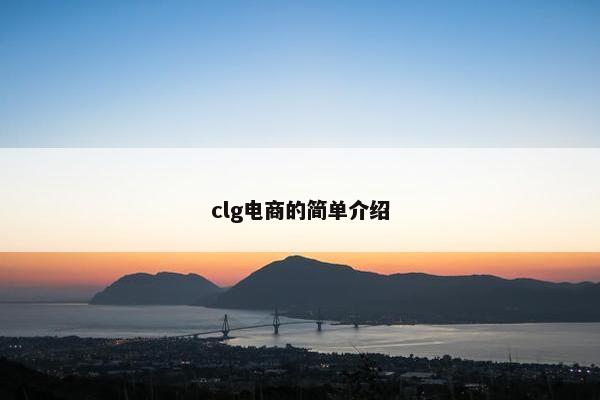 clg电商的简单介绍