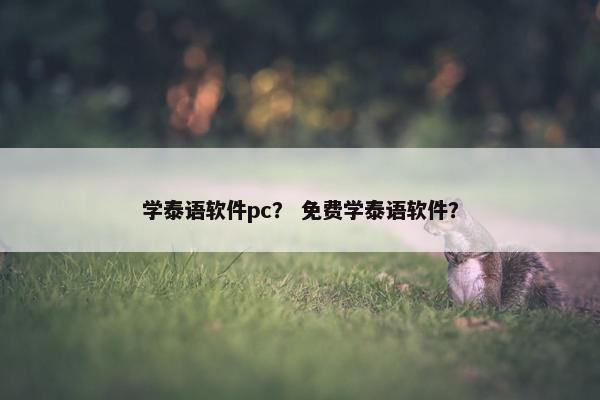 学泰语软件pc? 免费学泰语软件? 学泰语软件pc? 免费学泰语软件?