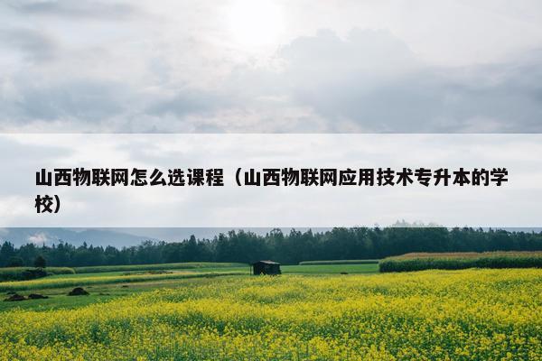 山西物联网怎么选课程（山西物联网应用技术专升本的学校）