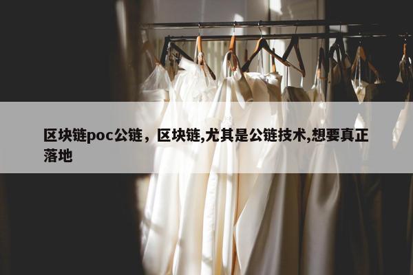 区块链poc公链，区块链,尤其是公链技术,想要真正落地