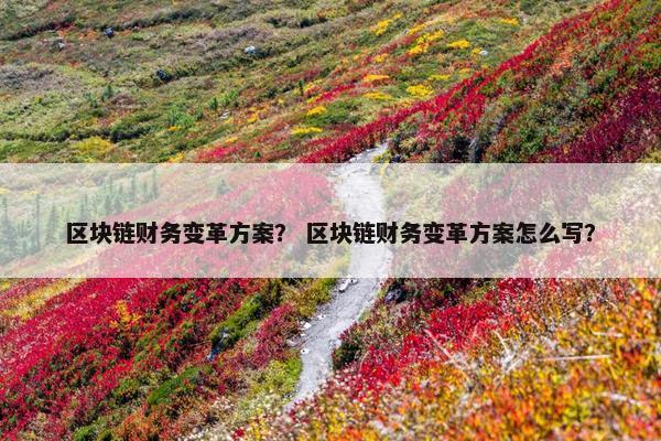 区块链财务变革方案？ 区块链财务变革方案怎么写？