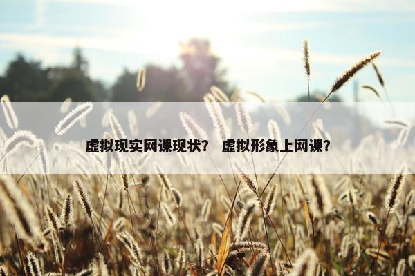 虚拟现实网课现状？ 虚拟形象上网课？