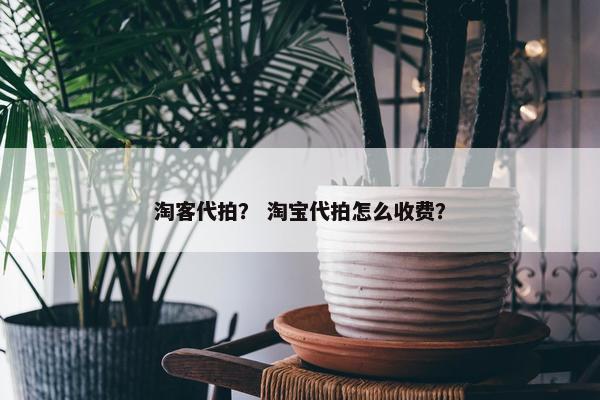 淘客代拍？ 淘宝代拍怎么收费？
