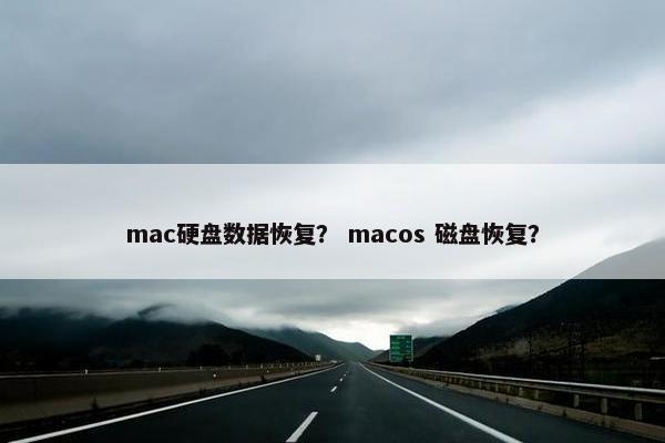 mac硬盘数据恢复？ macos 磁盘恢复？