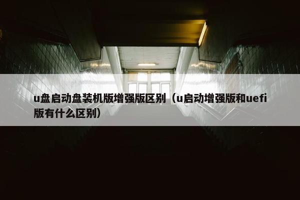 u盘启动盘装机版增强版区别（u启动增强版和uefi版有什么区别）