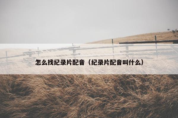 怎么找纪录片配音（纪录片配音叫什么）