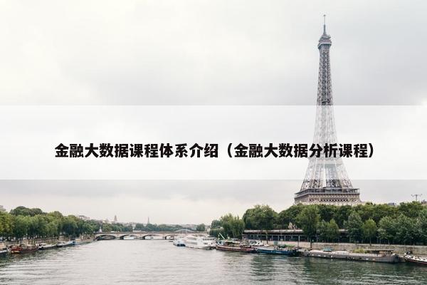 金融大数据课程体系介绍（金融大数据分析课程）