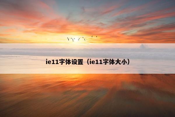 ie11字体设置（ie11字体大小）