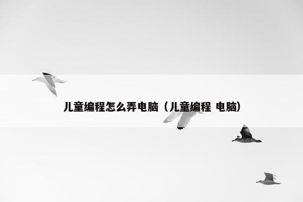 儿童编程怎么弄电脑（儿童编程 电脑）