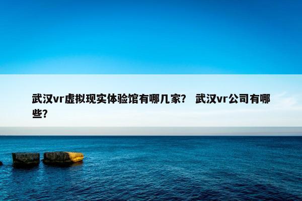武汉vr虚拟现实体验馆有哪几家？ 武汉vr公司有哪些？