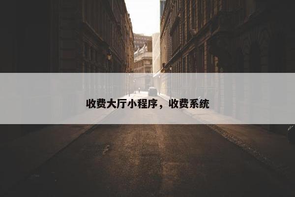 收费大厅小程序，收费系统