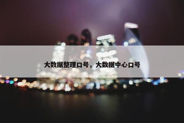 大数据整理口号，大数据中心口号