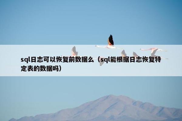 sql日志可以恢复前数据么（sql能根据日志恢复特定表的数据吗）