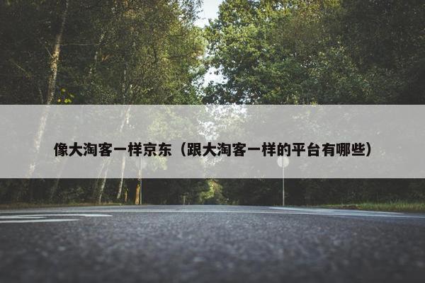 像大淘客一样京东（跟大淘客一样的平台有哪些）