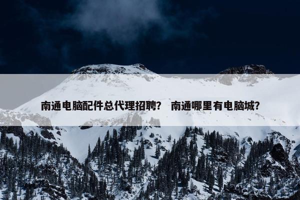 南通电脑配件总代理招聘？ 南通哪里有电脑城？