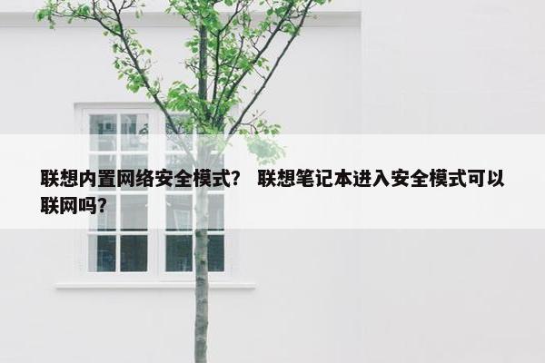 联想内置网络安全模式？ 联想笔记本进入安全模式可以联网吗？