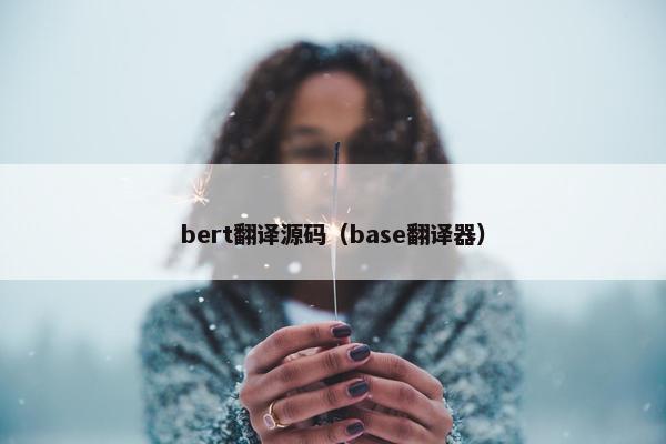 bert翻译源码（base翻译器）
