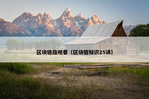 区块链路观看（区块链知识25讲）