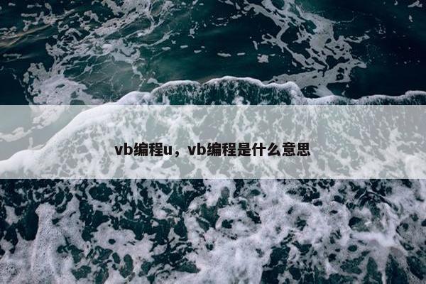 vb编程u,vb编程是什么意思 vb编程u,vb编程是什么意思