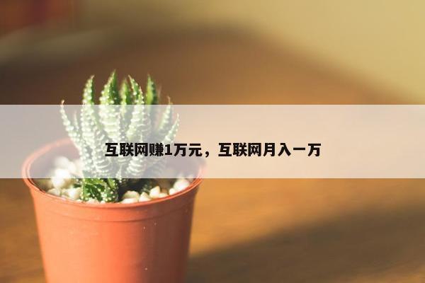 互联网赚1万元，互联网月入一万