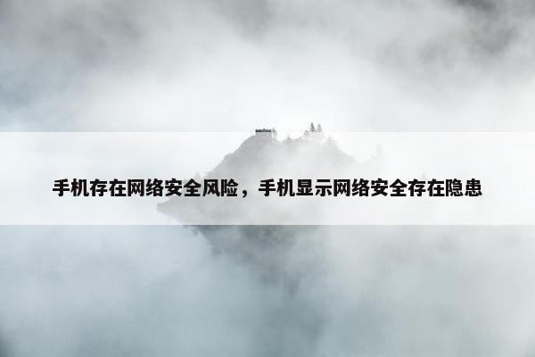 手机存在网络安全风险，手机显示网络安全存在隐患